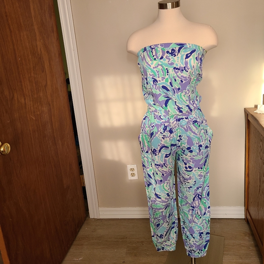 Lilly Pulitzer Emiko jumpsuit, pastel spring summer size small romper